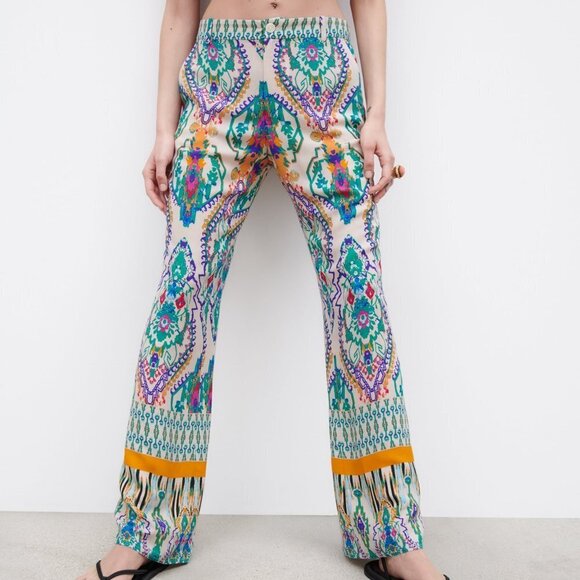 ZARA printed flared pants Boho 8156/044 - Picture 1 of 9